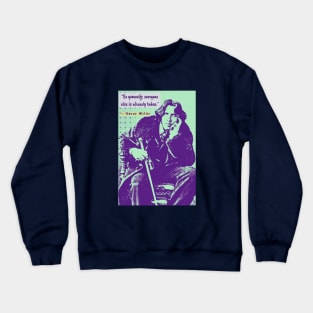 Oscar Wilde portrait and quote: Be yourself; everyone else is already taken. Crewneck Sweatshirt